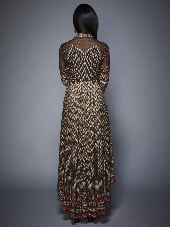 Tara Sutaria in a Ikat Asymmetrical Gown | RI – Ritu Kumar